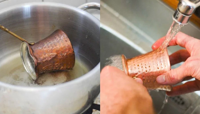 Đánh bóng đồ đồng So sánh sự khác biệt trước và sau khi đánh bóng