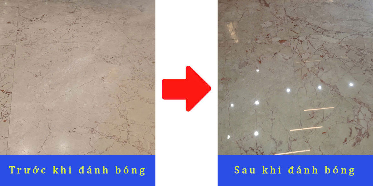 trước và sau khi đánh bóng