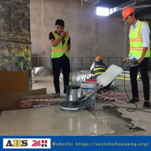 đánh bóng sàn đá nhân tạo
